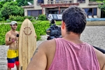 ECU -  Cesar Moreira with his Balsa wood board. Credit: Makistyle.net