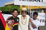 Patrick Castagnet (GER) with ISA President Fernando Aguerre. Credt: ISA / Rommel Gonzales 